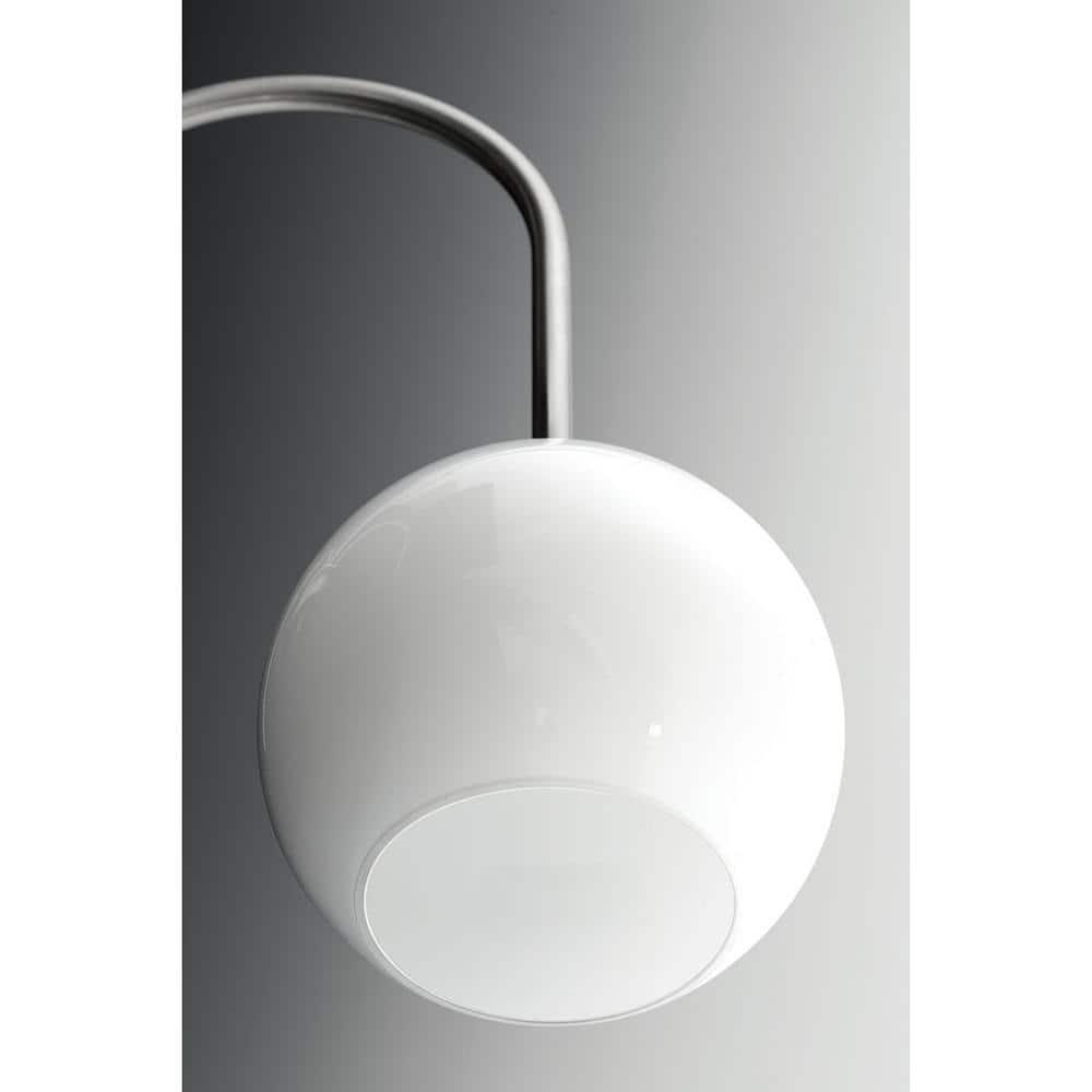 Progress Lighting Carisa 2-Light Bath Wall Light in Brushed Nickel with White Glass Globes