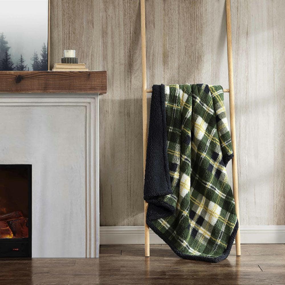 Eddie Bauer Printed Sherpa Reversible Throw Blankets