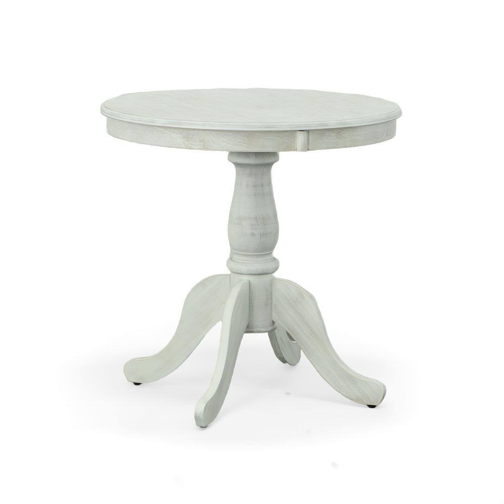 Carolina Living 30" Salem Round Pedestal Dining Table White Wash: Rubberwood, Non-Extension, Seats 2