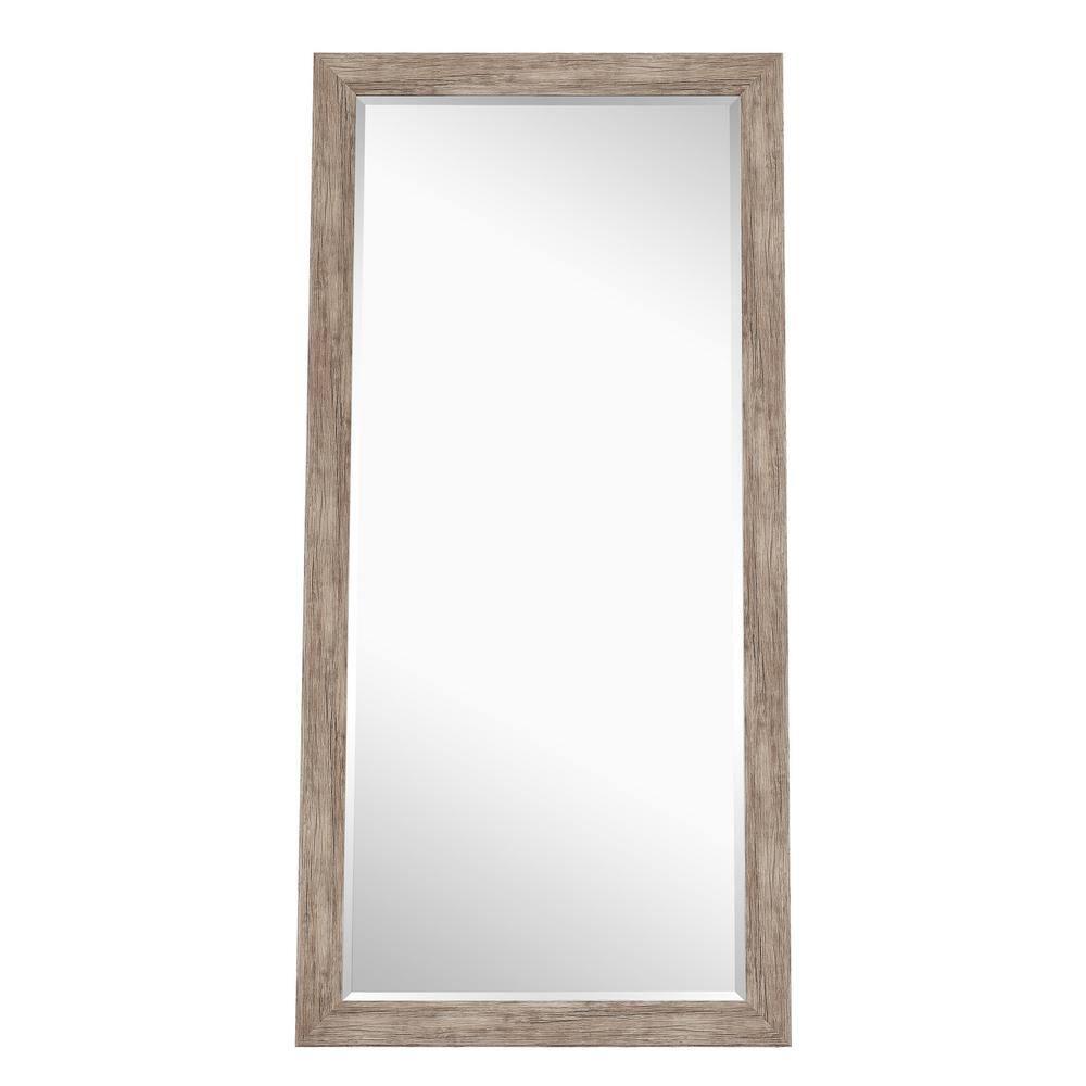 Highland Dunes Lindberg Rectangle Full Length Mirror, Faux Wood Farmhouse Mirror, Floor Mirror