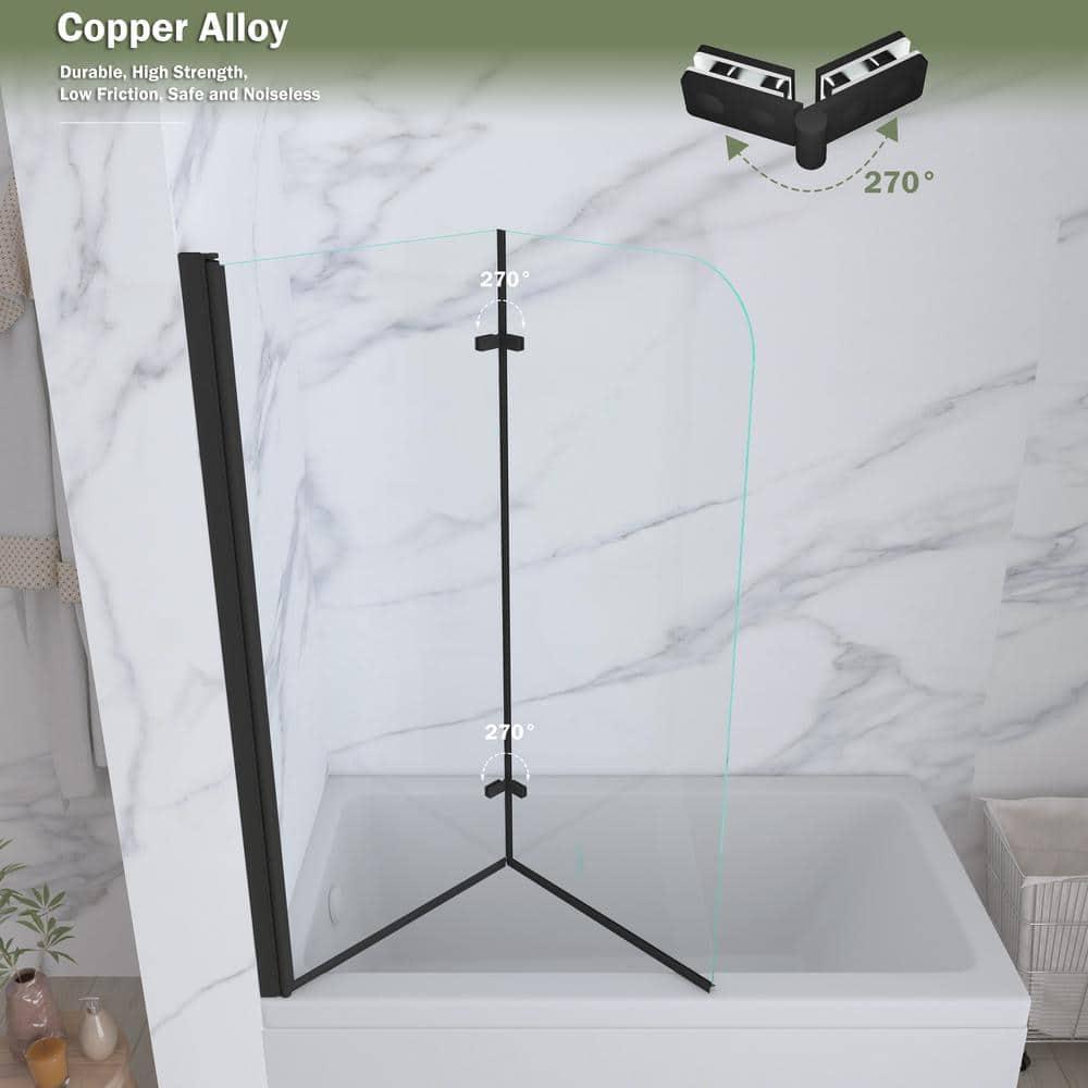 Jraty 47.2" W x 55" H Frameless Tub Door