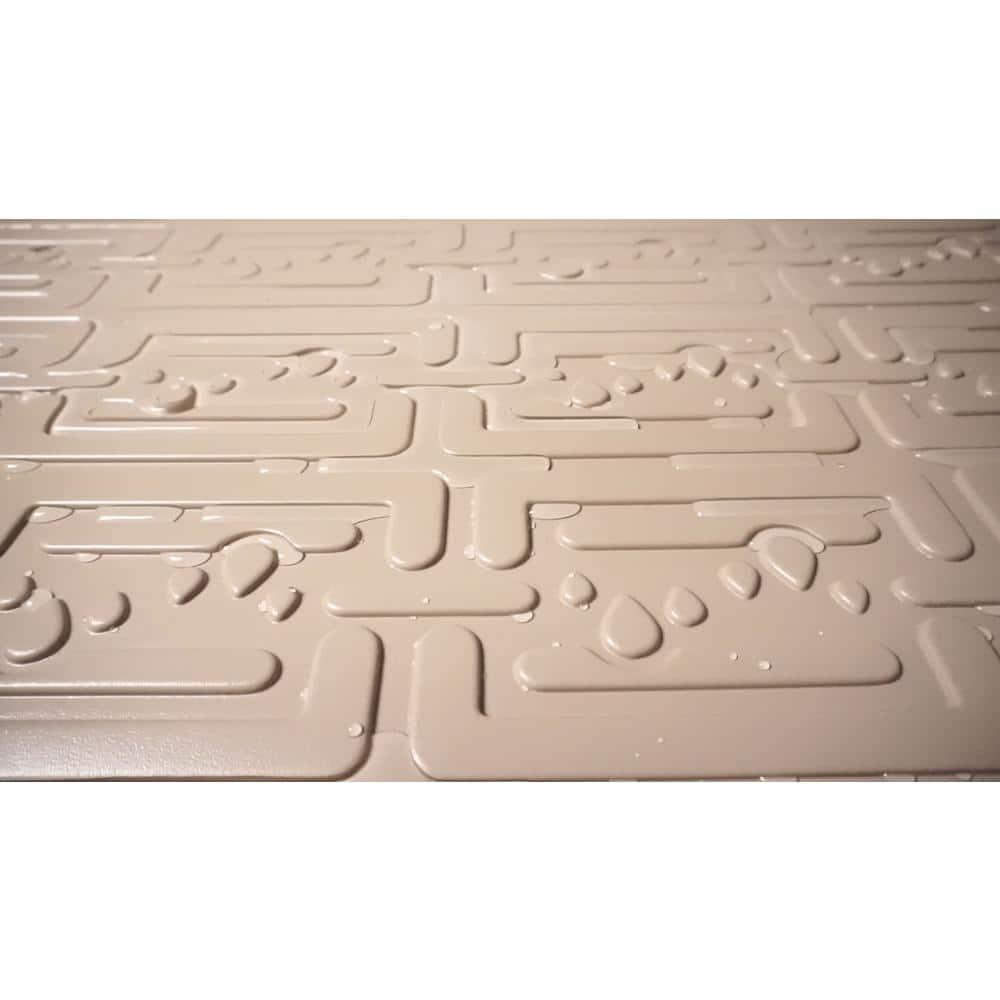 Beige 34" x 19" Flexible Waterproof Under Sink Cabinet Mat