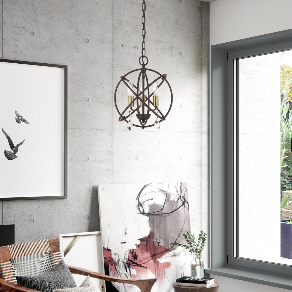 Livex Lighting Aria 3 - Light Chandelier in  Bronze