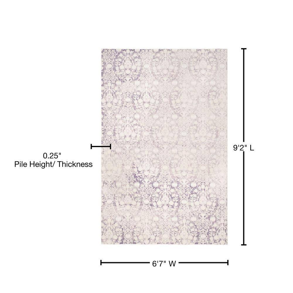 Safavieh Passion Parc 7 x 9 (ft) Loomed Synthetic Lavander/Ivory Rectangular Indoor Distressed/Overdyed Vintage Area rug