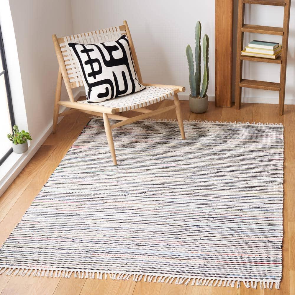 Rag Rug RAR125 Hand Woven Indoor Accent Rug - Ivory/Multi - 2'3"x3'9" - Safavieh.