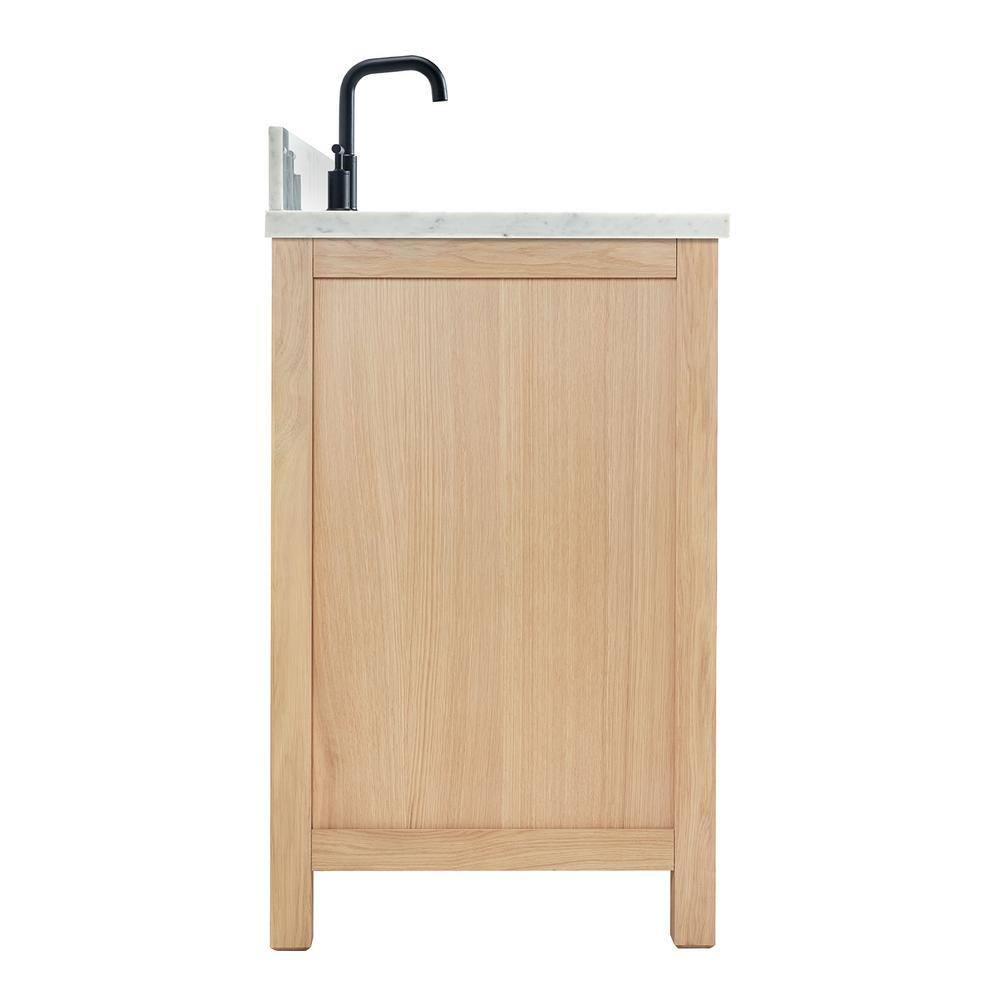 Ariel Cambridge 43 Inch Bathroom Vanity With Italian Carrara Marble Countertop 0.75 inch In Oak