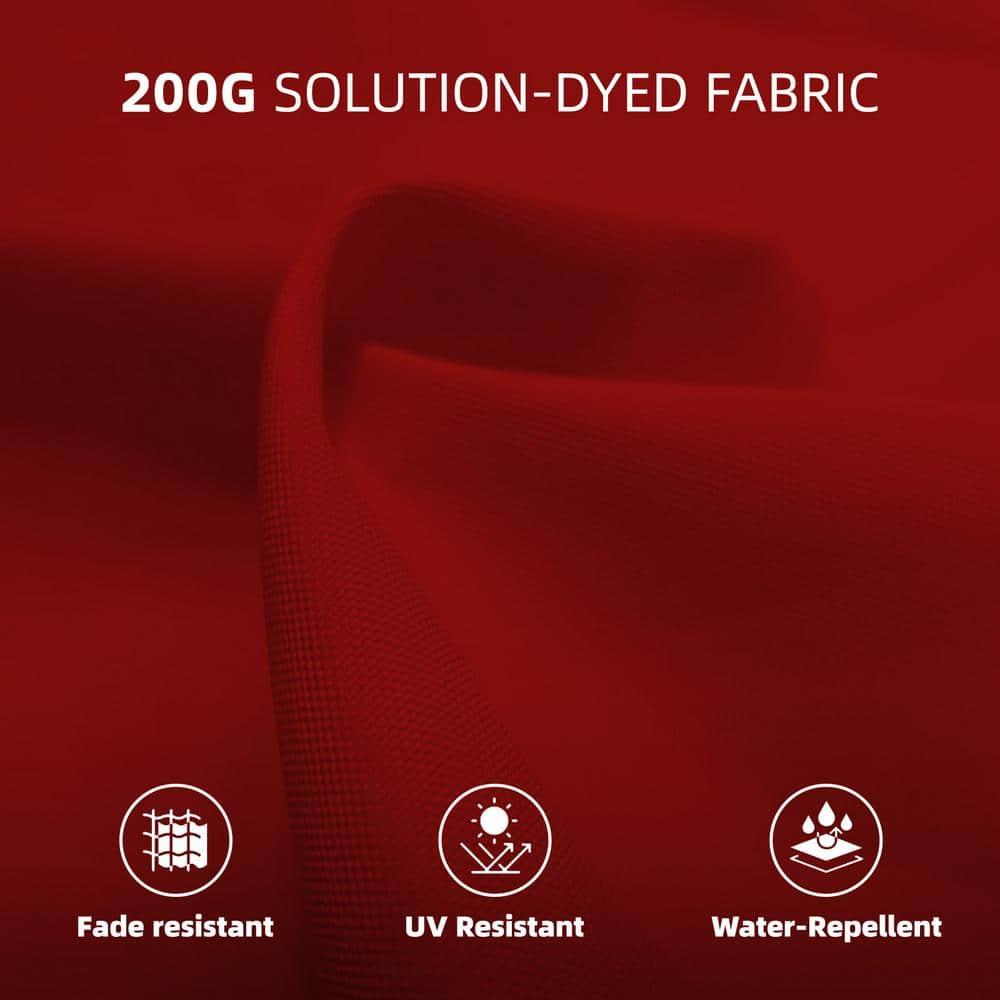 JEAREY Upgrade 9FT LED Lighted Patio Umbrella, Solar Outdoor Umbrella, Tilt Table Umbrella for Pool, Deck & Yard (Red)