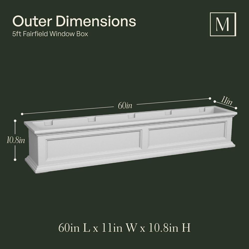 The Anastasiya Resin Window Box Planter with Water Reservoir