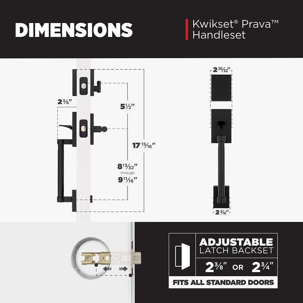 Prava Matte Black Single Cylinder Handleset w/ Prava Handle featuring SmartKey Security