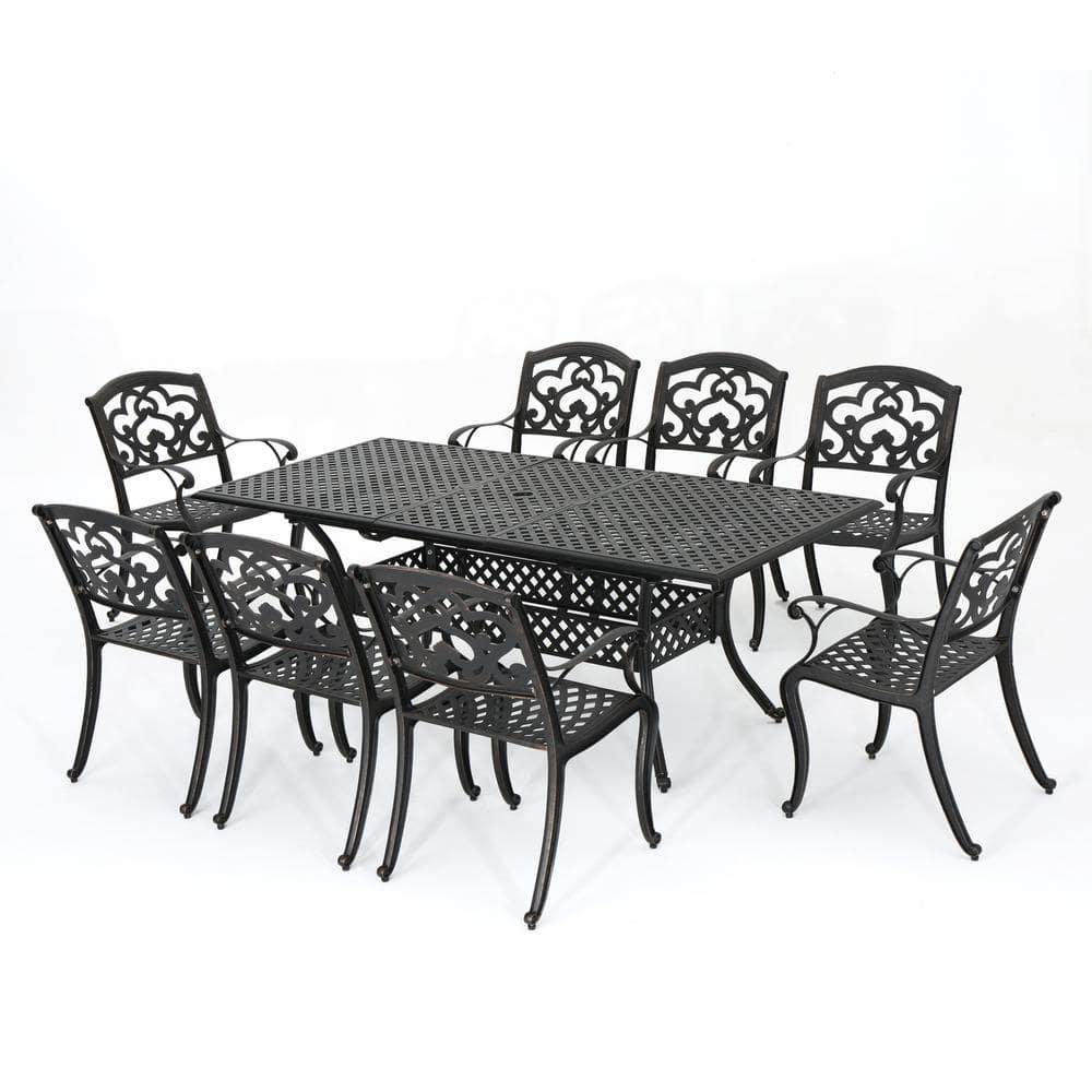 Christopher Knight Home Abigal Outdoor Copper Cast Cast Aluminum Rustic Dining Collection by  - N/A 9 Piece Set 8