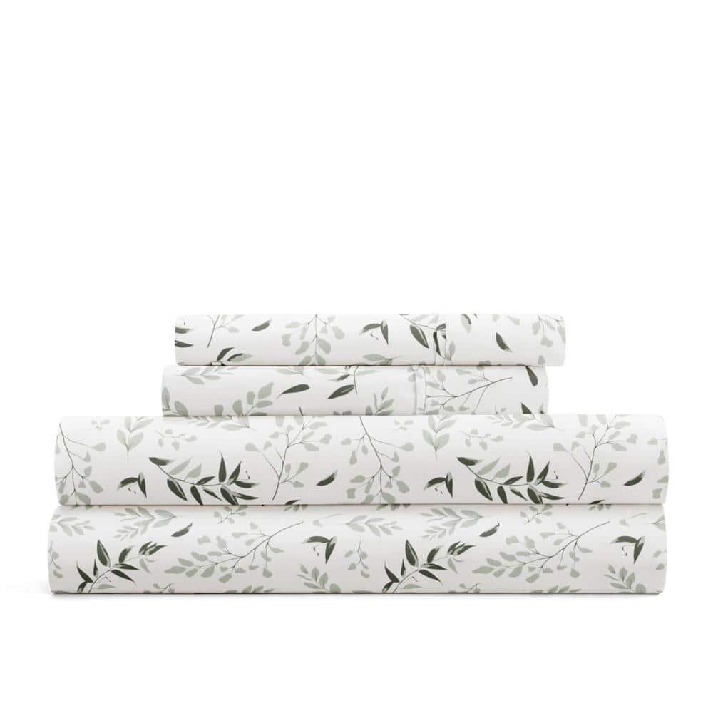 IEnjoy Home 4 Piece Sheet Set Patterned Microfiber Ultra Soft Bedding in Floral Dream