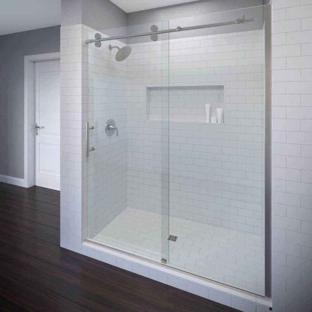 Vinesse 57" W x 76" H Single Sliding Frameless Shower Door