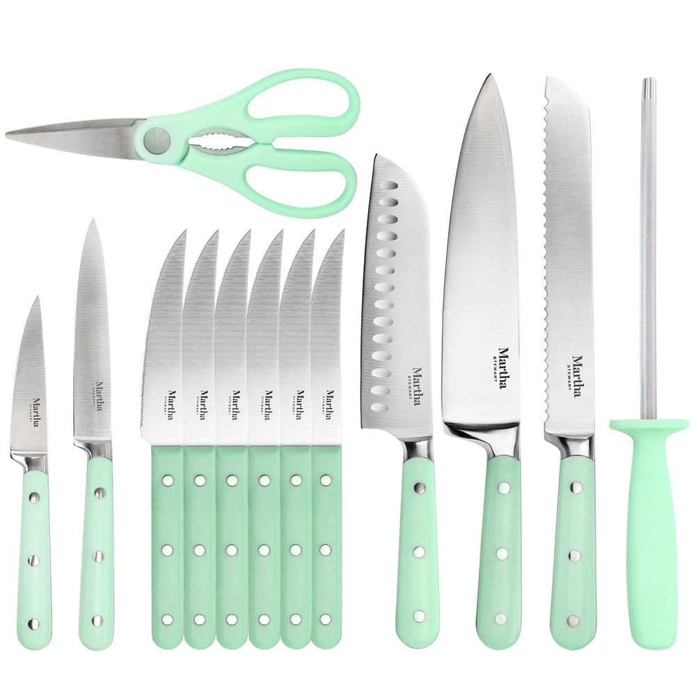 Martha Stewart 14 Piece Stainless Steel Knife Block Set