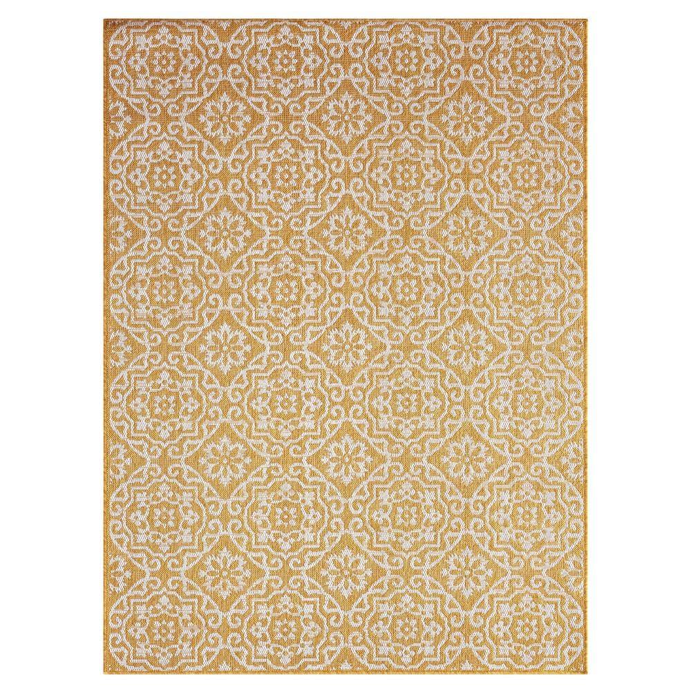 Nicole Miller New York Patio Country Danica Geometric Indoor/Outdoor Area Rug, Yellow/White