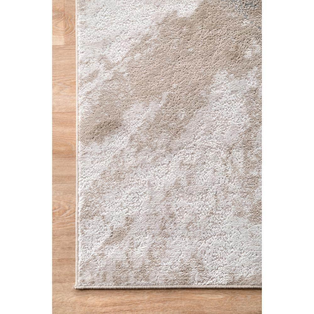 Nuloom Cyn Abstract 8 Square Indoor Area Rug for Living Room Bedroom Dining Room Kitchen, Beige/Ivory