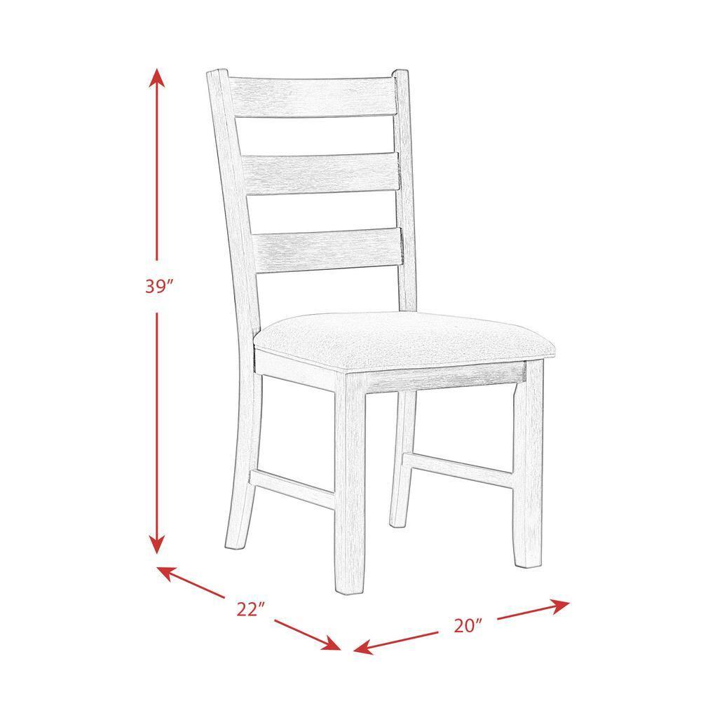 5pc Kona Dining Set Brown - Picket House Furnishings: Ladder Back Chairs, Wood Frame, Polyester Seat