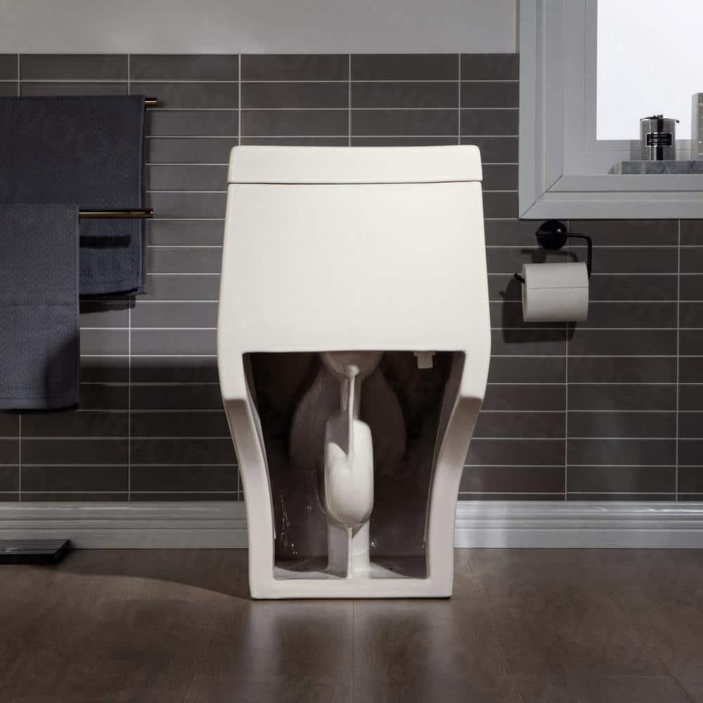 1.28 GPF Elongated ADA Height One Piece Dual-Flush Toilet with Soft-Closing Seat,MAP Flushing 1000G