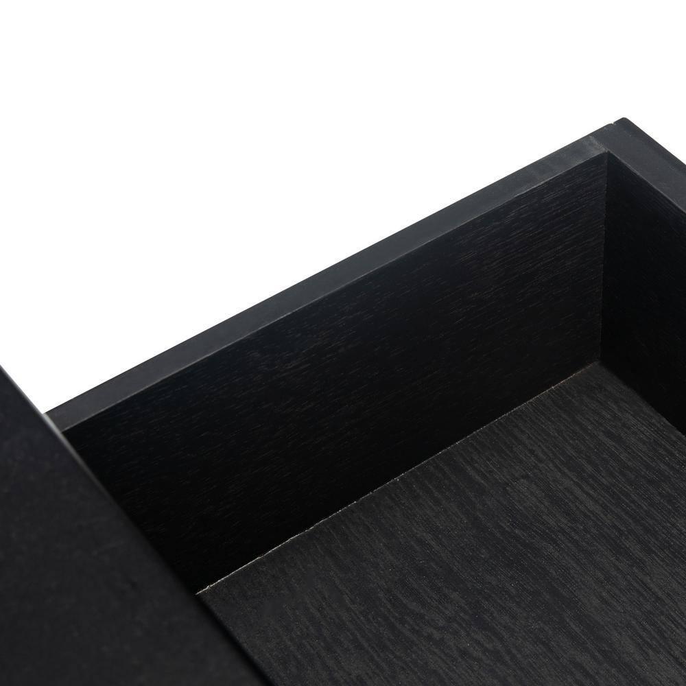 Haines 1 Drawer Accent Table - Black - Safavieh.