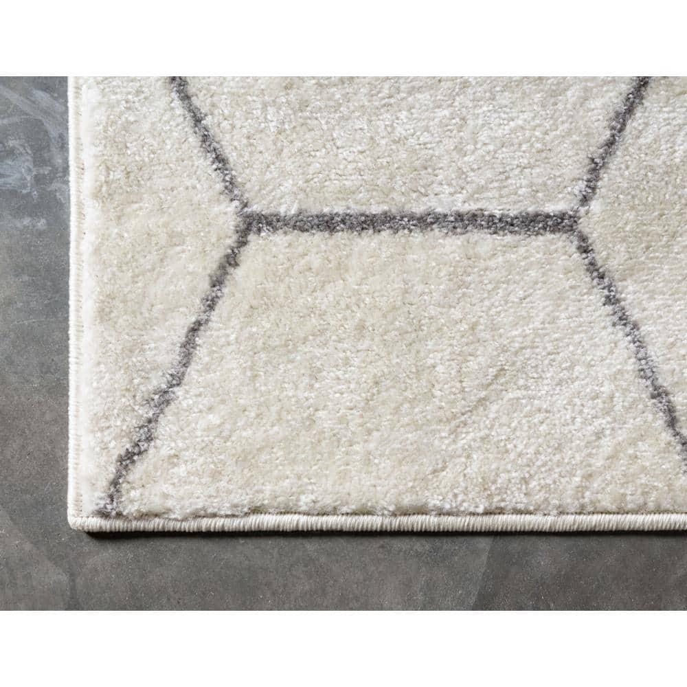 Unique Loom 5' 0 x 8' 0 Trellis Frieze Geometric Ivory Area Rug