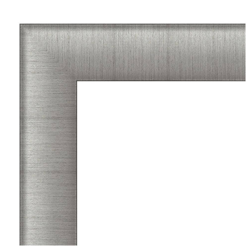Elegant Brushed Pewter Rectangular 25" Bathroom Vanity Mirror