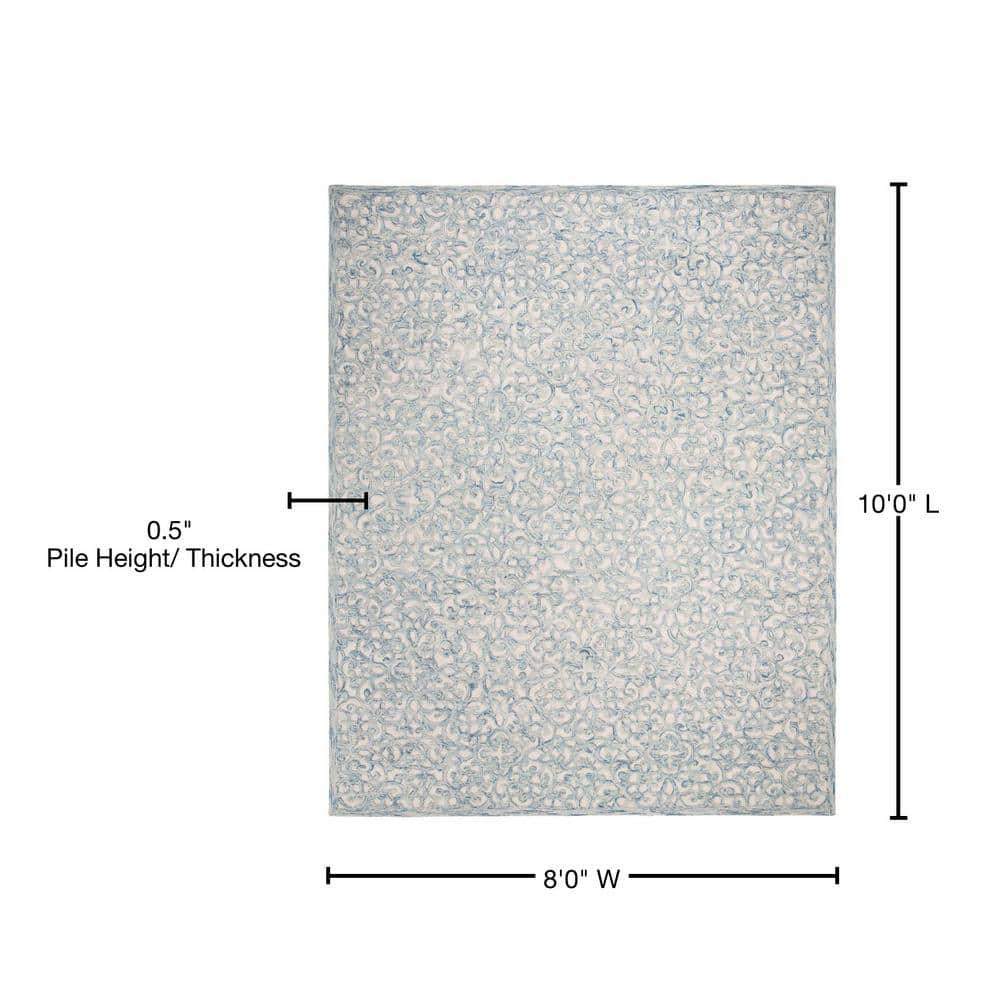 Trace TRC103 Hand Tufted Indoor Area Rug - Blue/Ivory - 8'x10' - Safavieh