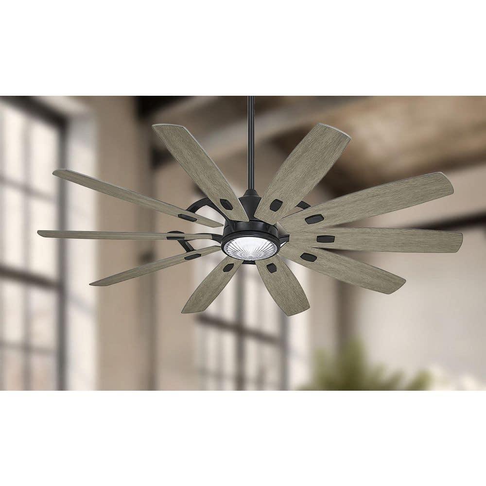 65" 10 - Blade LED Standard Ceiling Fan with Remote Control and Light Kit Included