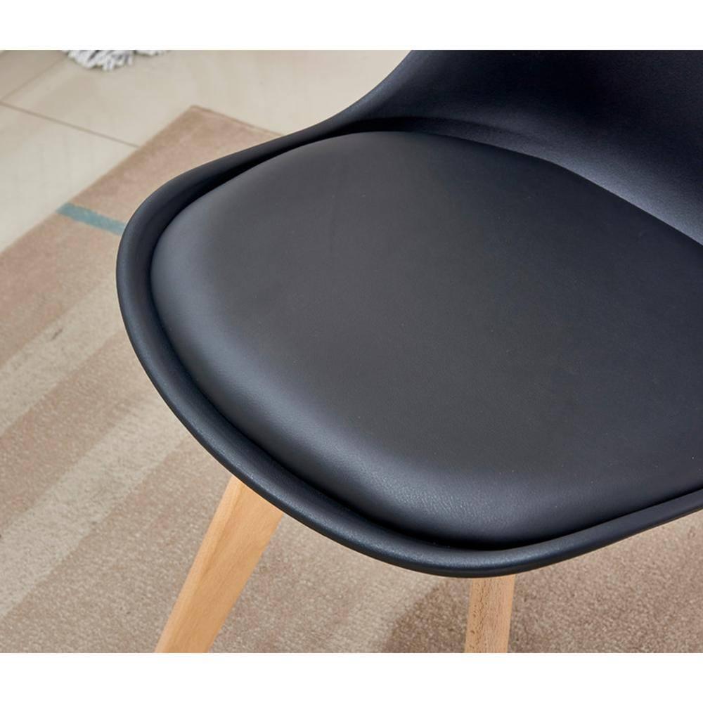 Best Master Mirage Modern Solid Wood Dining Side Chair in Black (Set of 2)
