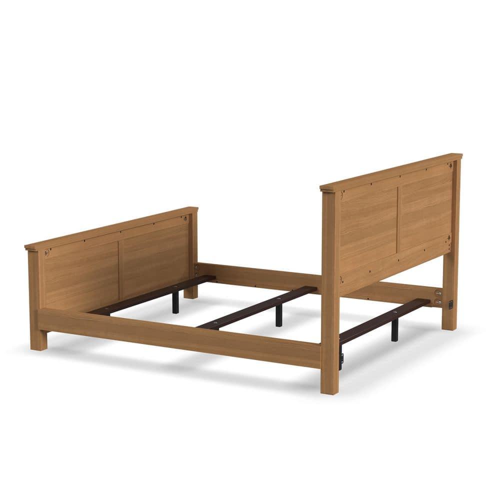 Homestyles Oak Park 82.5" Traditional Wood King Panel Bed in Brown