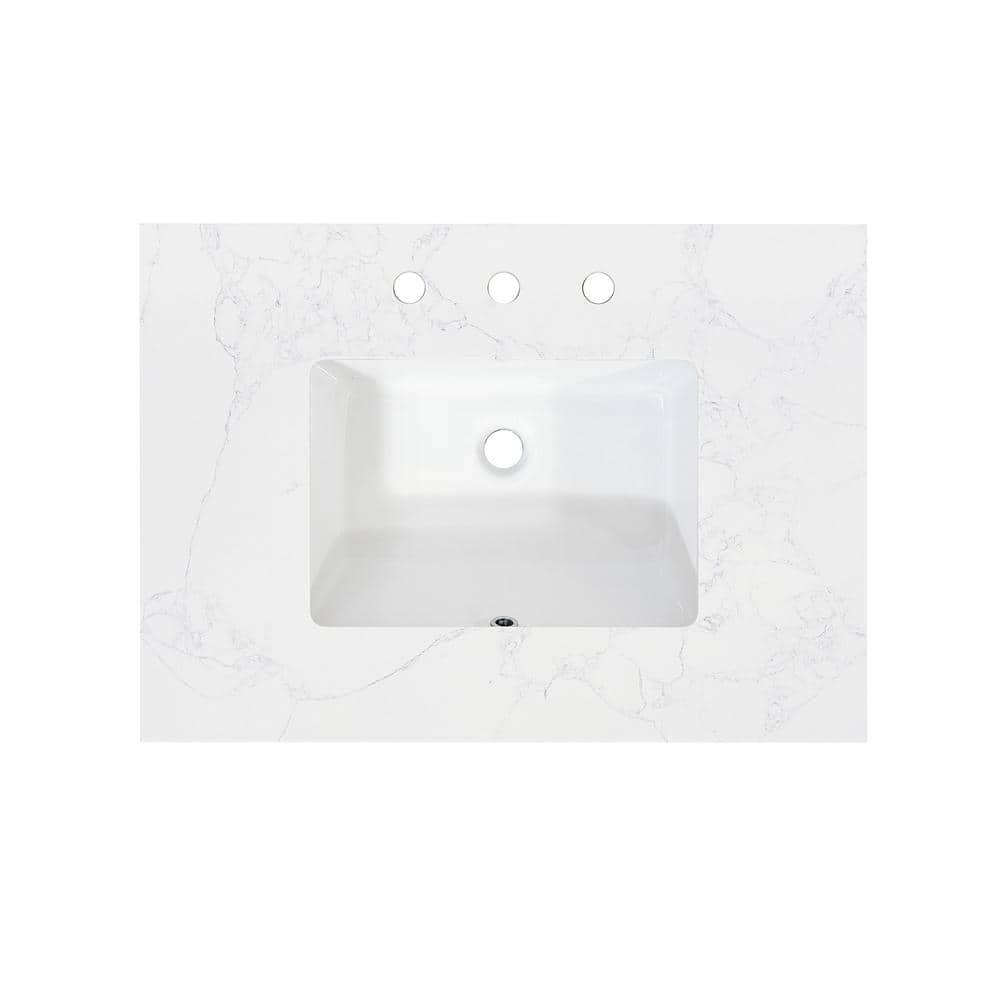 Altair Ceres 31" Engineered Stone Single Bathroom Vanity Top with Sink