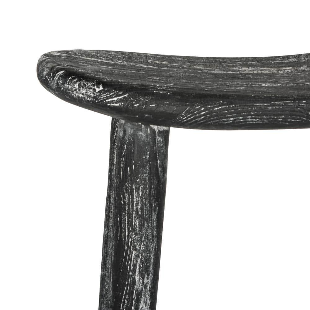 Colton Wood Bar Stool - BST1001 - Black/White Wash/Sungkai Wood - Safavieh