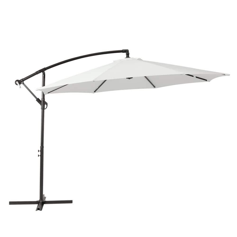 Westin Furniture 10 ft. Cantilever Hanging Patio Umbrella, White