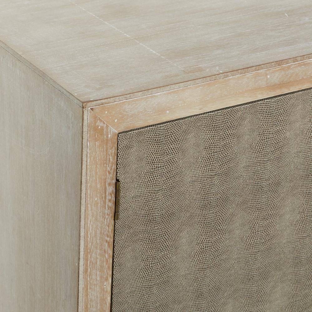 DecMode 32" x 40" Brown Wood Snakeskin Inspired 1 Shelf and 2 Doors Cabinet, 1-Piece