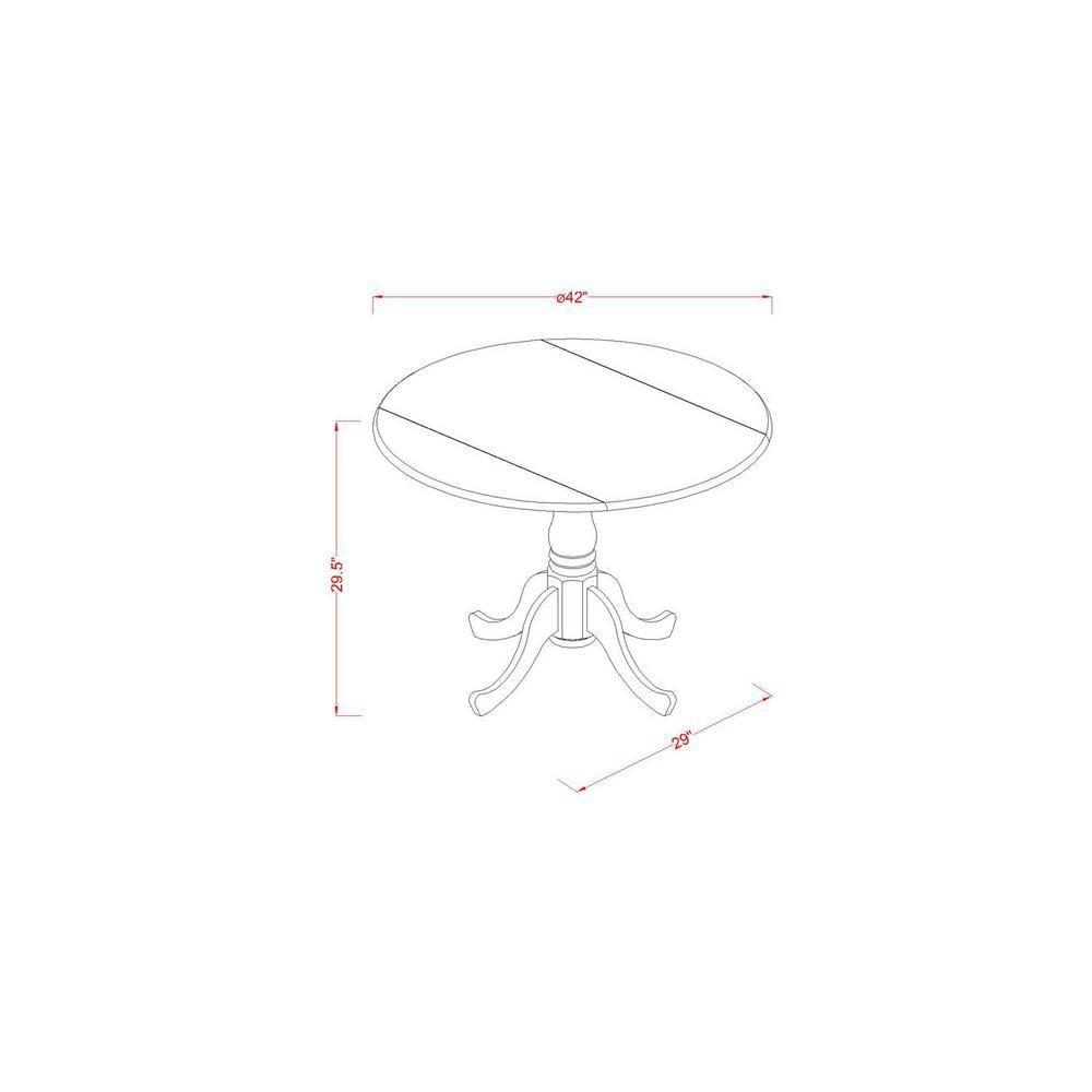 East West Furniture Dublin 3-piece Wood Dining Set in Oak/Limelight