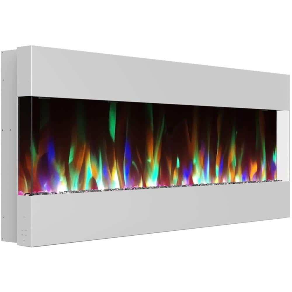 Cambridge Cambridge Recessed Wall Mounted Electric Fireplace with Crystal Rock Display