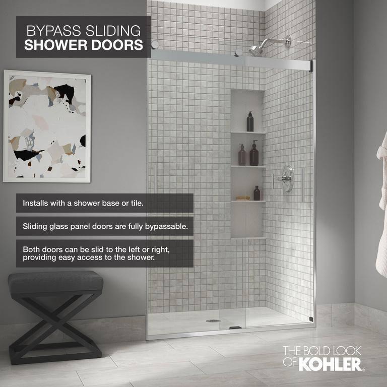 Levity 59.62" x 62" Bypass Bath Door with CleanCoat® Technology