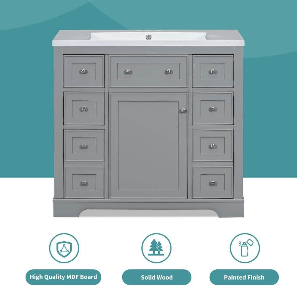 Beyong 33.4" H X 35.6" W X 17.9" D 35.6'' Single Bathroom Vanity Base Only