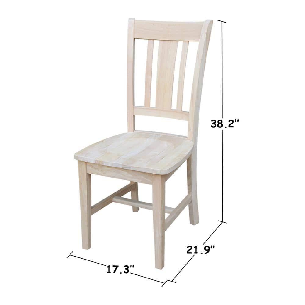 Set of 2 San Remo Splatback Chairs Wood - International Concepts: Solid Parawood, Unupholstered
