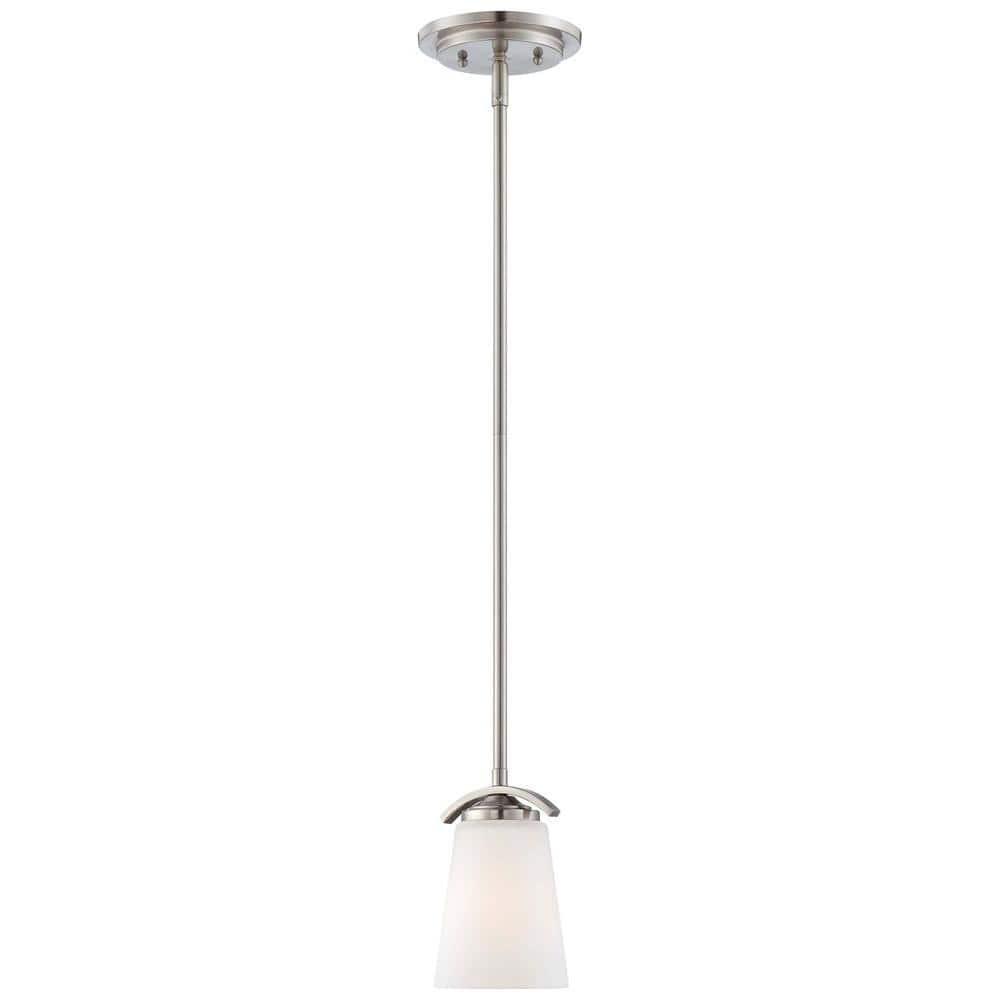 1 Light Mini Pendant In Transitional Style 7.5 Inches Tall By 4.75 Inches Wide-Brushed Nickel Finish Minka Lavery 4961-84
