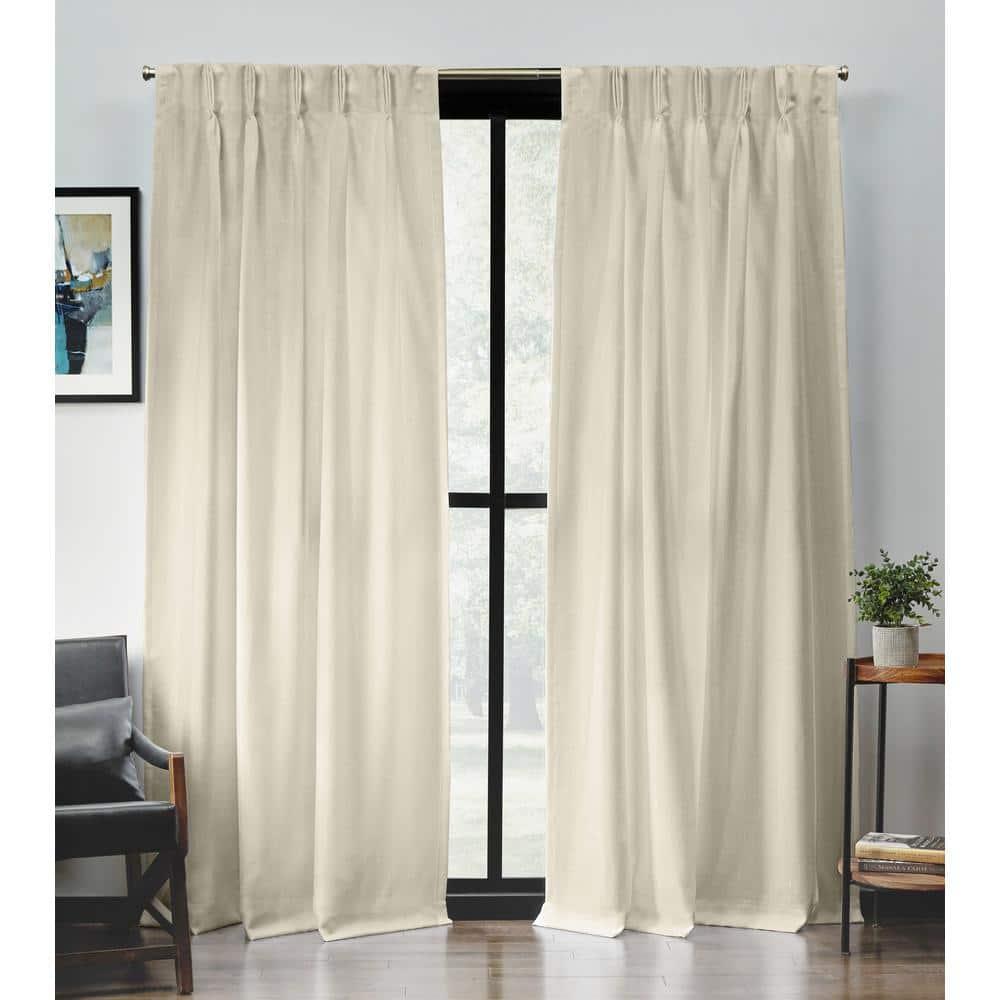Amalgamated Textiles Loha Synthetic Solid Color Semi-Sheer Pinch Pleat Curtain Panels