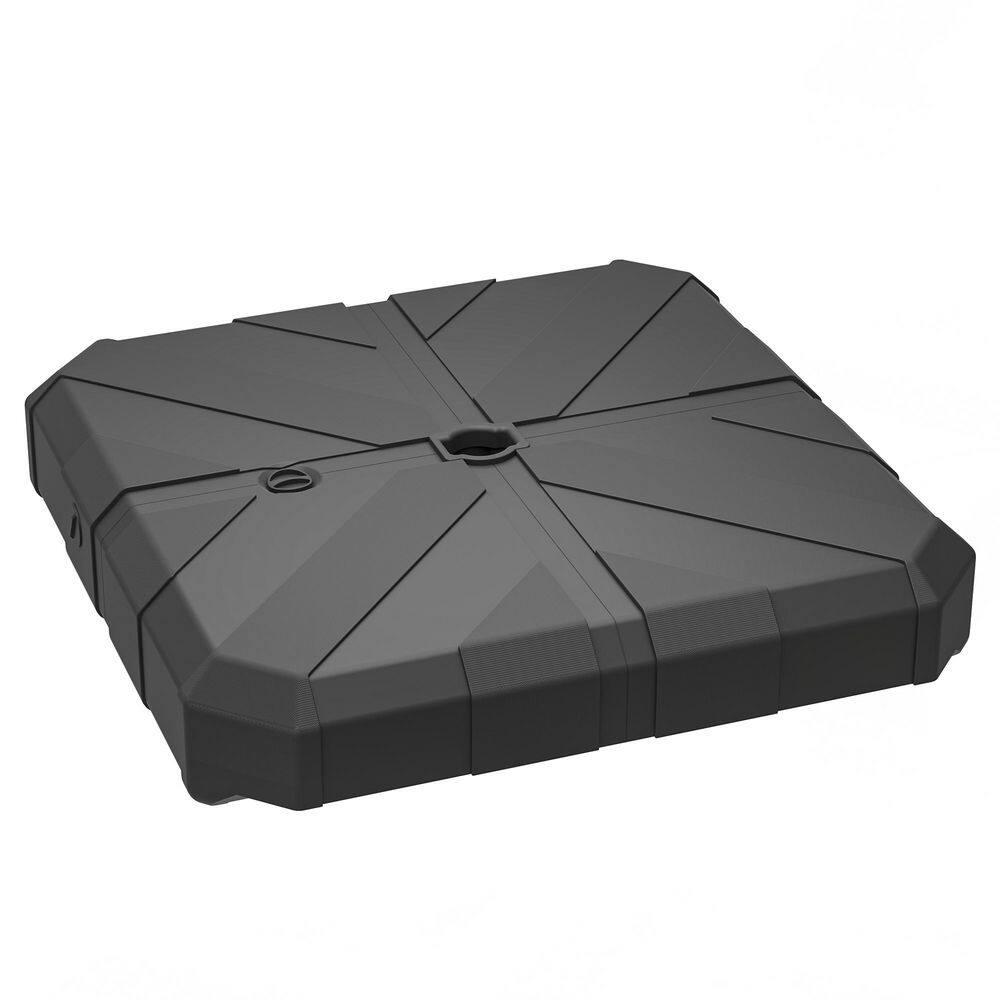 Outsunny Cantilever Offset Umbrella Base, Heavy Duty Outdoor Umbrella Stand Base, Sand/Water Filled Patio Umbrella Base for Garden, Poolside, Black
