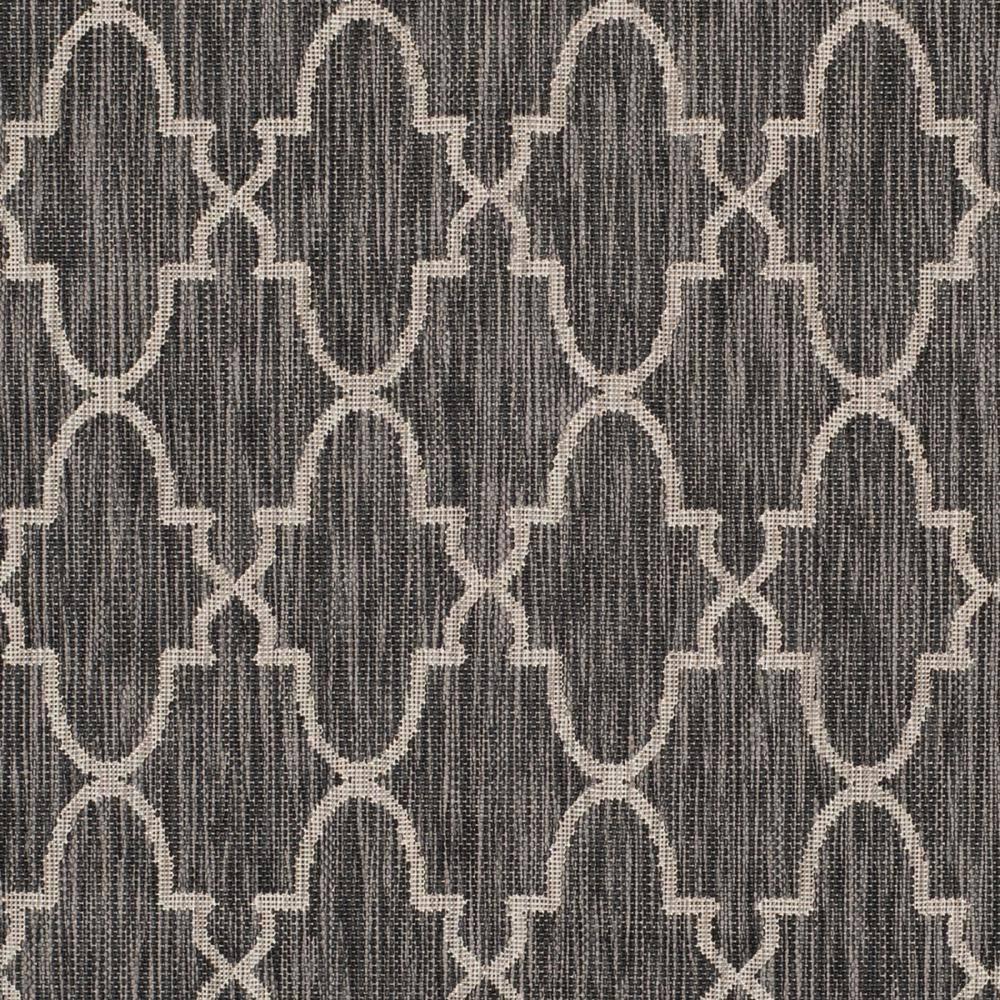 Courtyard CY8871 Power Loomed Indoor/Outdoor Area Rug - Black/Beige - 6'7" Round - Safavieh.
