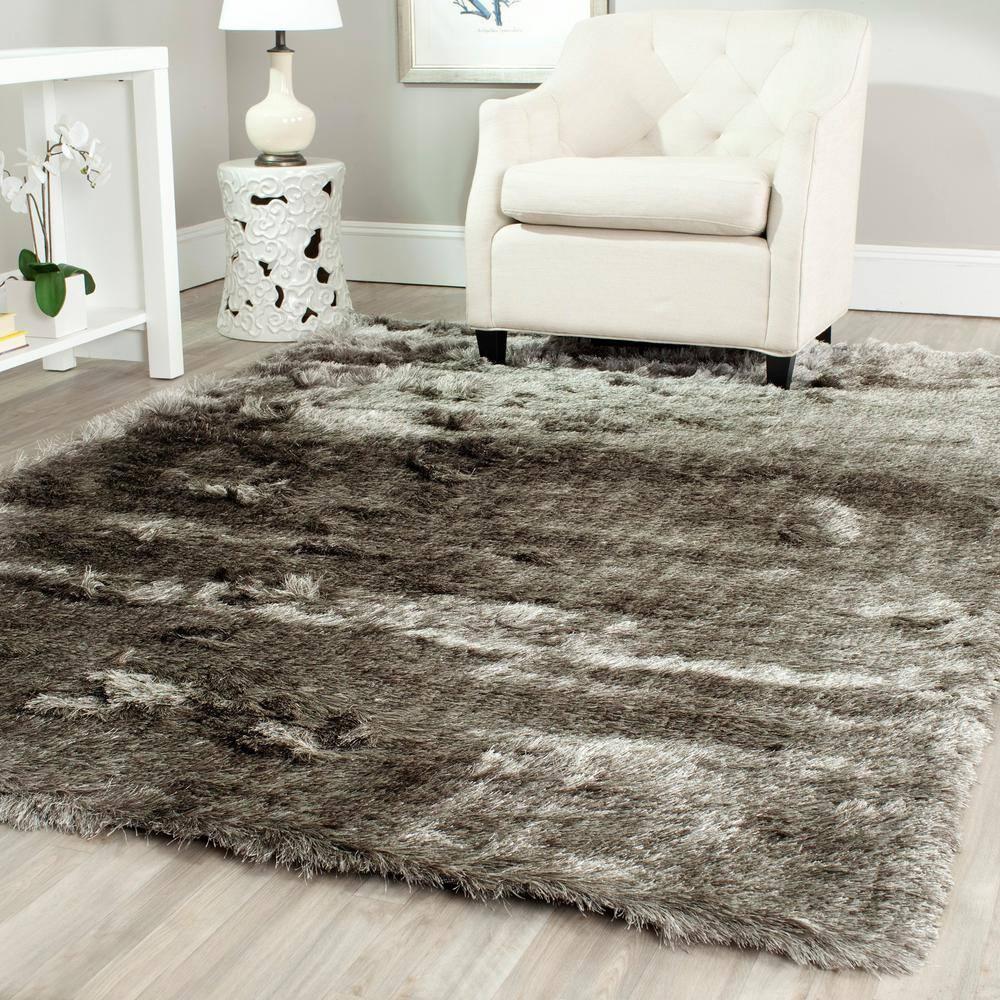 Shag SG511 Hand Tufted Area Rug - Silver - 5'x7' - Safavieh.
