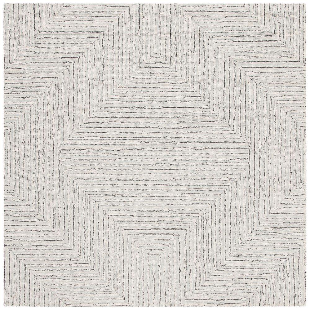 Micro-Loop MLP176 Hand Tufted Area Rug - Light Grey/Ivory - 5'x5' - Safavieh.