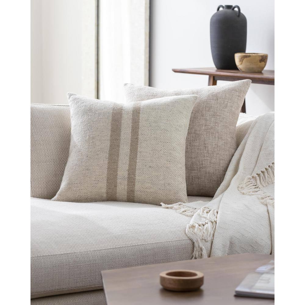 Becki Owens x Livabliss Brett Striped Wool Blend Reversible Throw Pillow