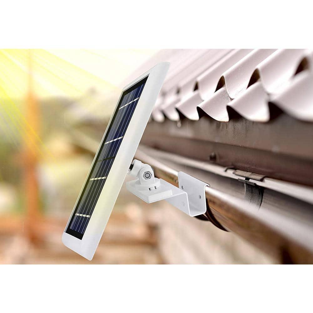 Wasserstein Gutter Mount for Solar Panel Compatible with Ring, Arlo, Blink, Reolink Cams (1 Pack, White) (Not Compatible with Ring Super Solar Panel)