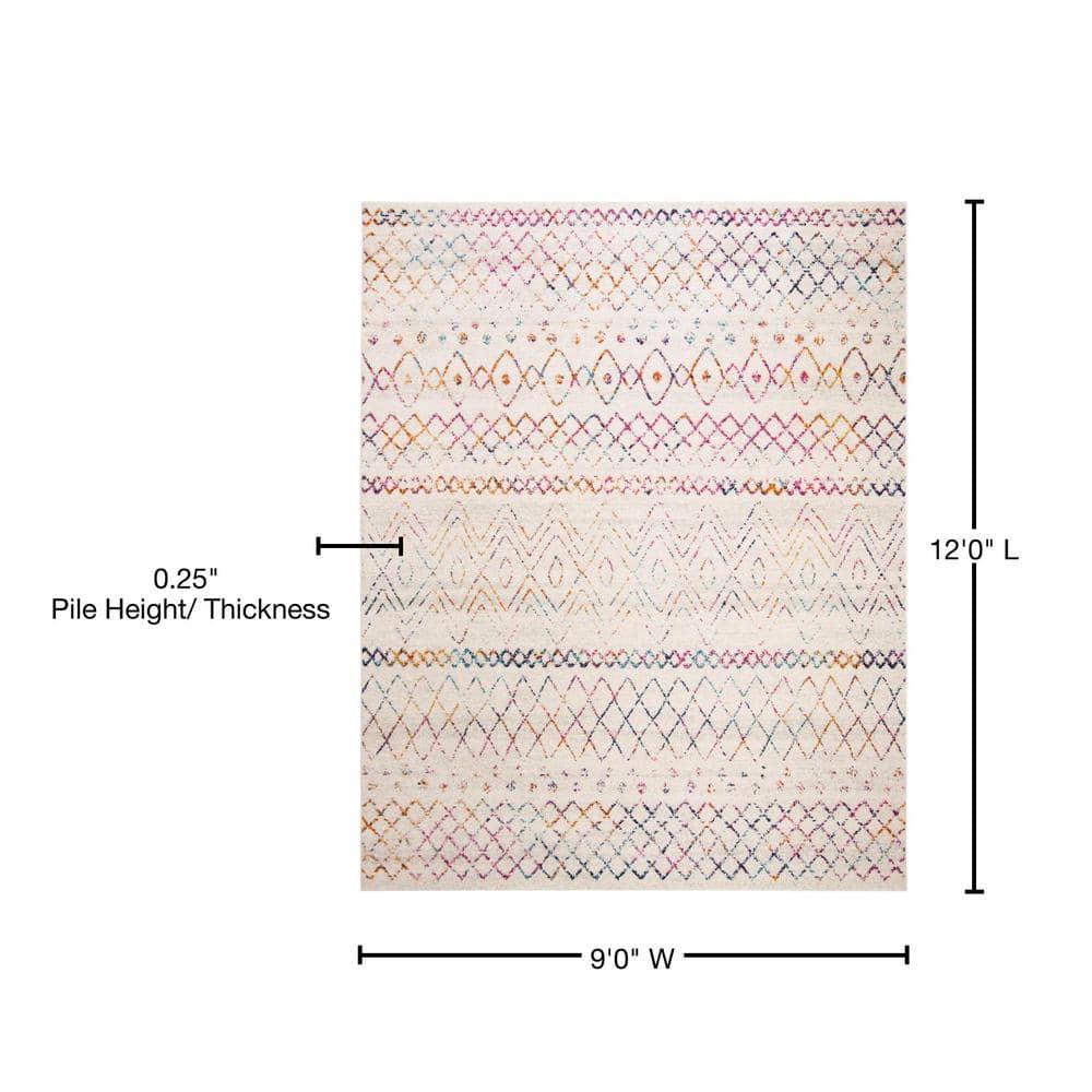 Madison 700 MAD798 Power Loomed Indoor Area Rug - Ivory/Fuchsia - 9'x12' - Safavieh