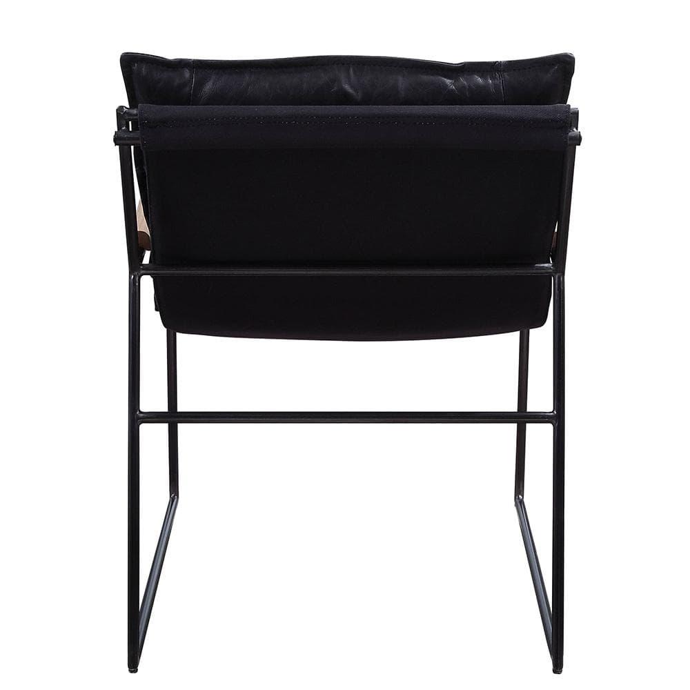 ACME Luberzo Top Grain Leather Upholstered Accent Chair in Distress Expresso