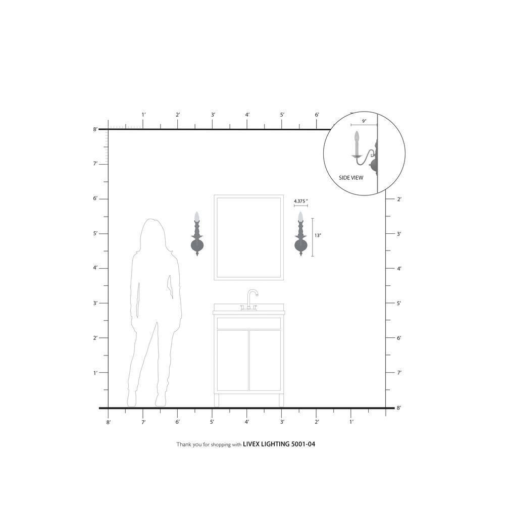 Livex Lighting Williamsburgh 1 - Light Wall Light in  Black