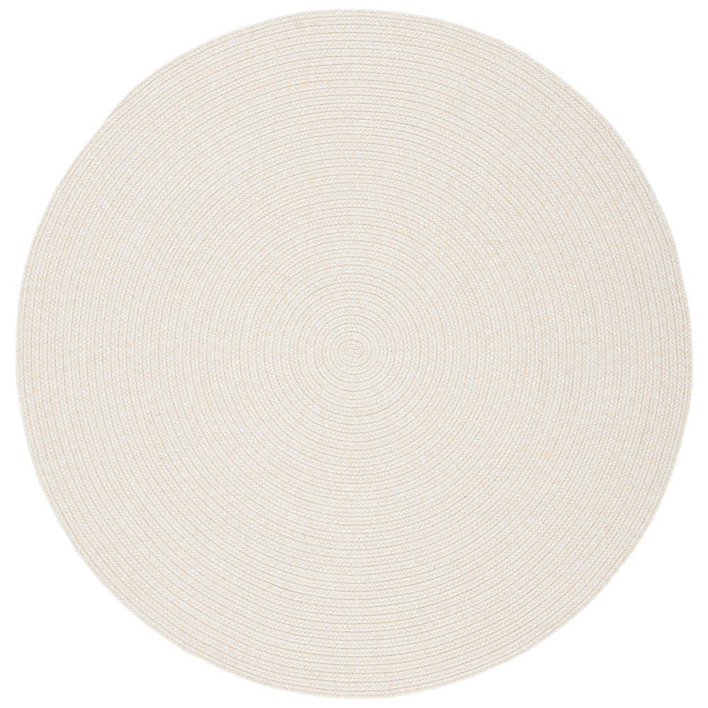 Braided BRD315 Hand Woven Area Rug - Ivory/Beige - 6' Round - Safavieh.