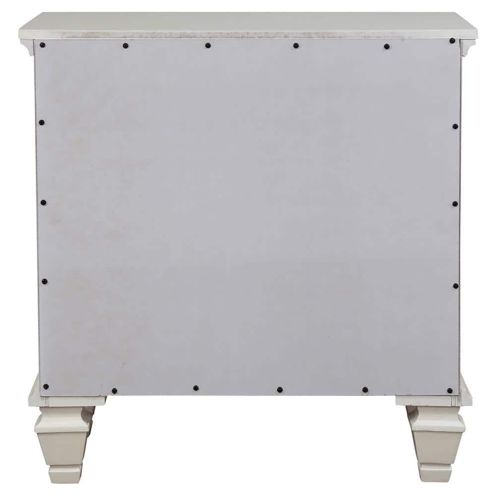 Coaster Sandy Beach Coastal 3-Drawer Wood Nightstand in White